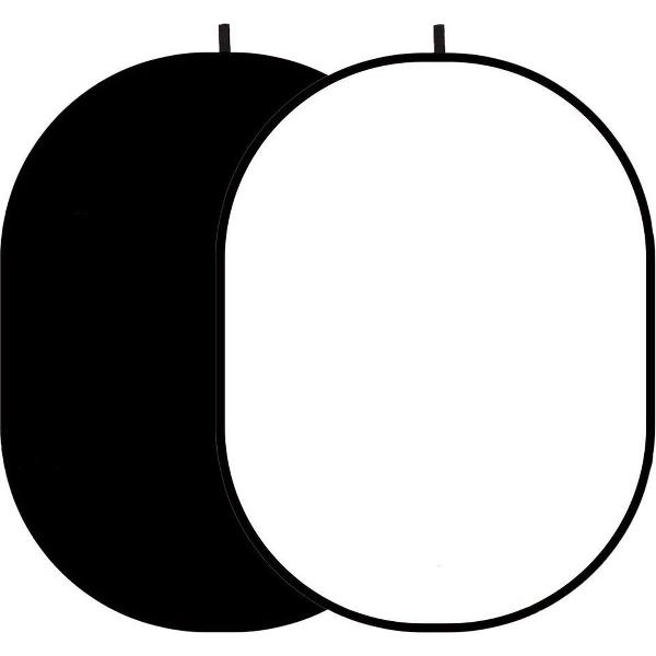 2in1 Achtergrondscherm 150 cm X 200 cm / Opvouwbare Achtergrond Zwart/Wit - type: SZW-150200