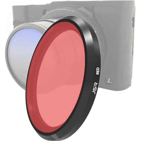 JSR gekleurde lensfilter voor Panasonic LUMIX LX10 (rood)