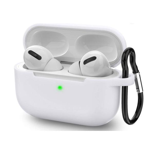 Apple Airpods Pro hoesje - Premium Siliconen beschermhoes met opdruk - 3.0 mm - Wit