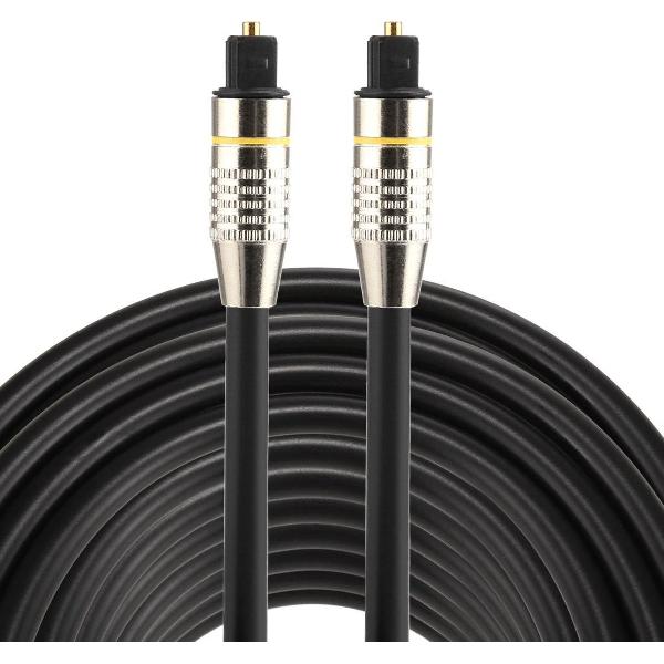 By Qubix Toslink kabel - 25 meter - zwart - optical cable audio - audio male to male - Nickel edition - Optische kabel van hoge kwaliteit!