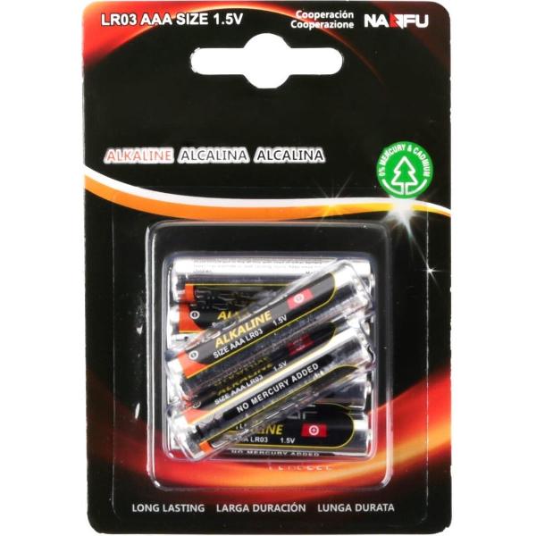 Batterij - Aigi Sio - AAA/LR03 - 1.5V - Alkaline Batterijen - 6 Stuks - BES LED