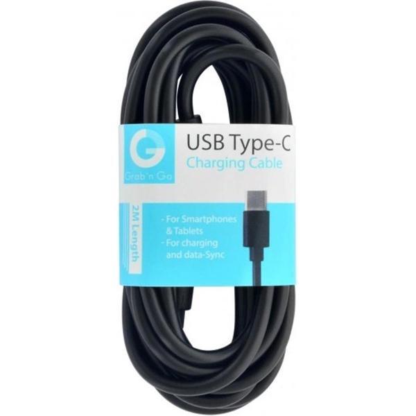 GrabNGo Gng Laad/datakabel Usb-c 2m Zw