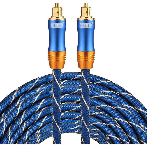 By Qubix Toslink kabel - 20 meter - Blauw - optical cable audio - audio male to male - BLUE edition - Zeer stevige optische kabel!