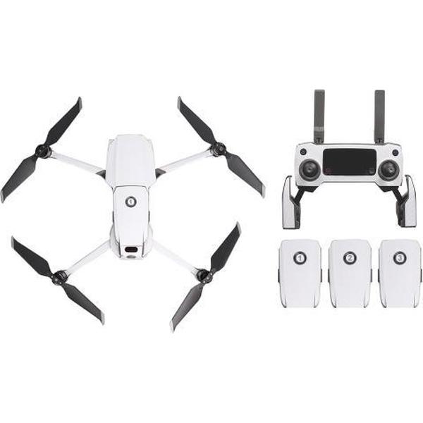 Sunnylife Carbon Fiber Waterproof All-surround 3D PVC Sticker Kit voor DJI Mavic 2 Pro / Zoom Drone Quadcopter (wit)