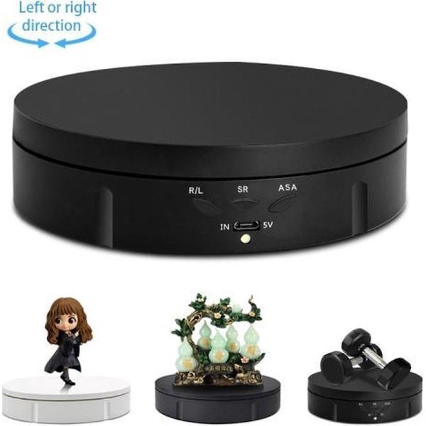 14,6 cm USB elektrische roterende draaitafel Displaystandaard Video-opname rekwisieten Draaitafel voor fotografie, belasting: 10 kg (zwart)