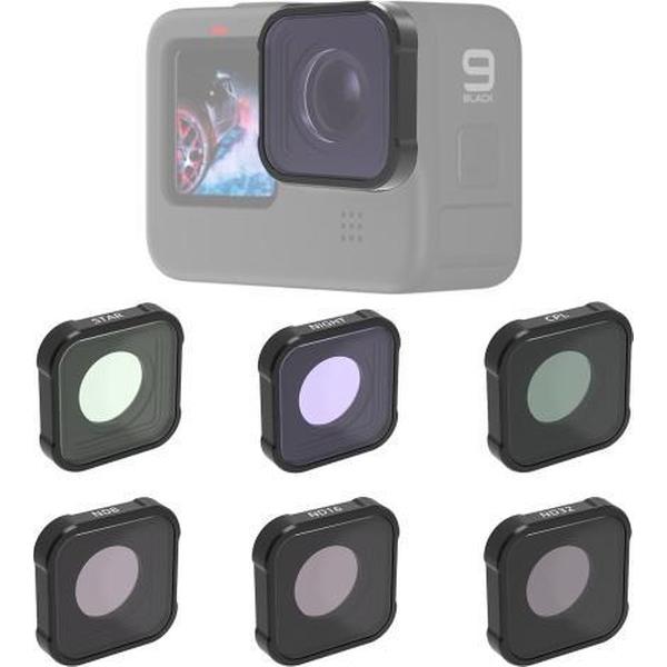 JSR KB-serie STAR + CPL + NIGHT + ND8 + ND16 + ND32 Lensfilter voor GoPro HERO9 Black