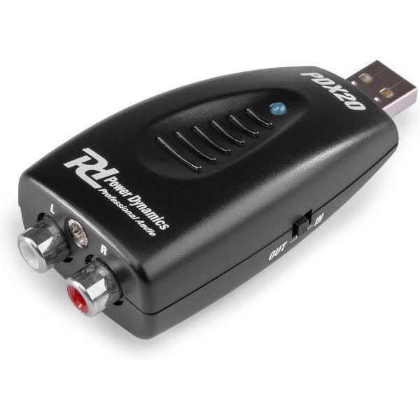 Audio interface - Power Dynamics PDX20 audio converter USB (digitaal) <-> RCA (analoog)