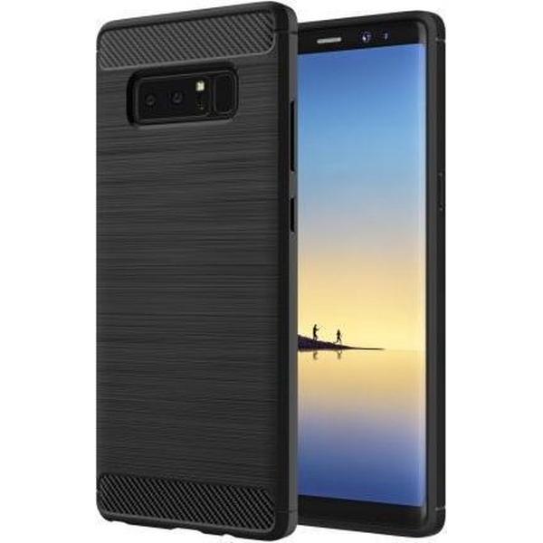 Note 8 Geborsteld TPU case - Ultimate Drop Proof Siliconen Case - Carbon fiber Look