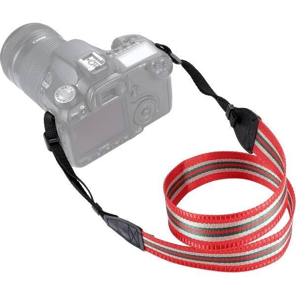 PULUZ Streepstijl Serie Schouderriem Camerariem voor SLR / DSLR-camera's (rood)