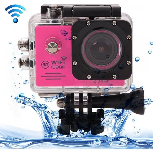 SJ7000 Full HD 1080P 2,0 inch LCD-scherm Novatek 96655 WiFi-sportcamera met waterdichte behuizing, 170 graden HD groothoeklens, 30 m waterdicht (magenta)