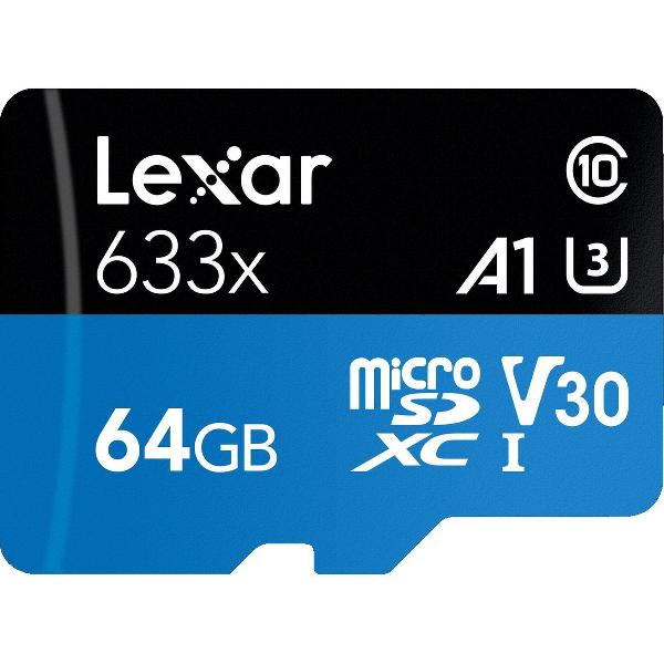 Lexar High Performance 633x microSDXC 64GB - met adapter