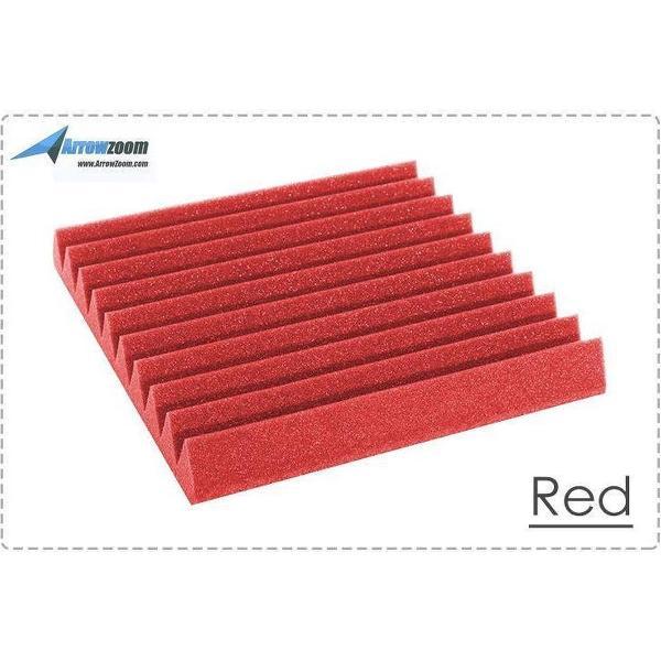 Akoestisch Studioschuim, Geluidsdemping panelen, Wedge Tiles - 50 x 50 x 5 cm - Rood