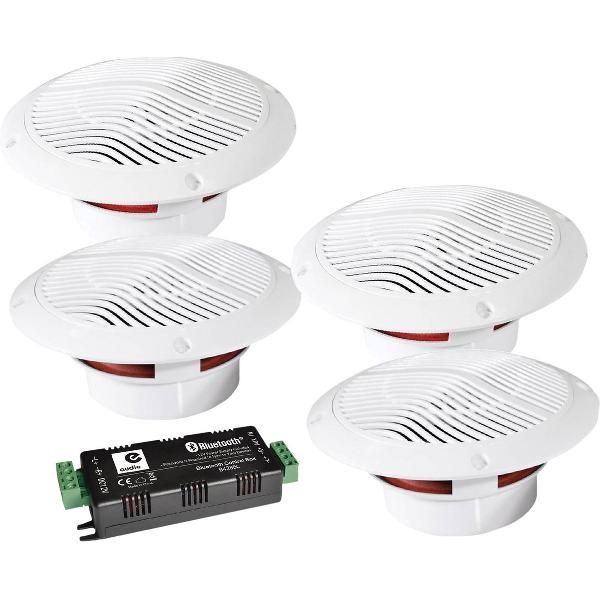 E-audio B403BL waterdichte badkamer met 4x speaker en Bluetooth versterker
