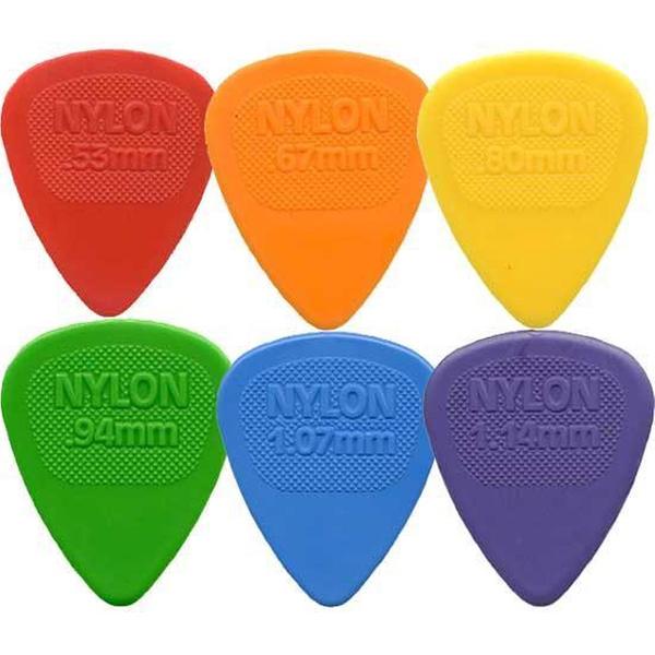 Dunlop plectrum Nylon Midi pick SET 0.53 mm - 1.14 mm 6-pack