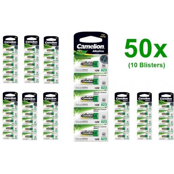50 Stuks (10 blisters) - Camelion A23 23A 12V L1028F Alkaline batterij