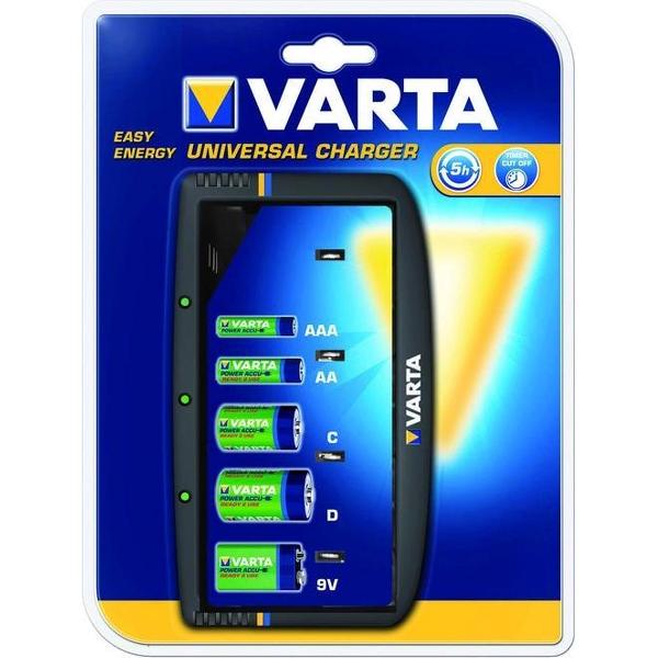 Varta universele batterijlader voor AA / AAA / 9V / C / D batterijen