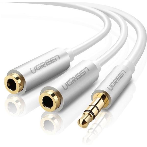 Ugreen 10780 0.2m 3.5mm 2 x 3.5mm Wit audio kabel