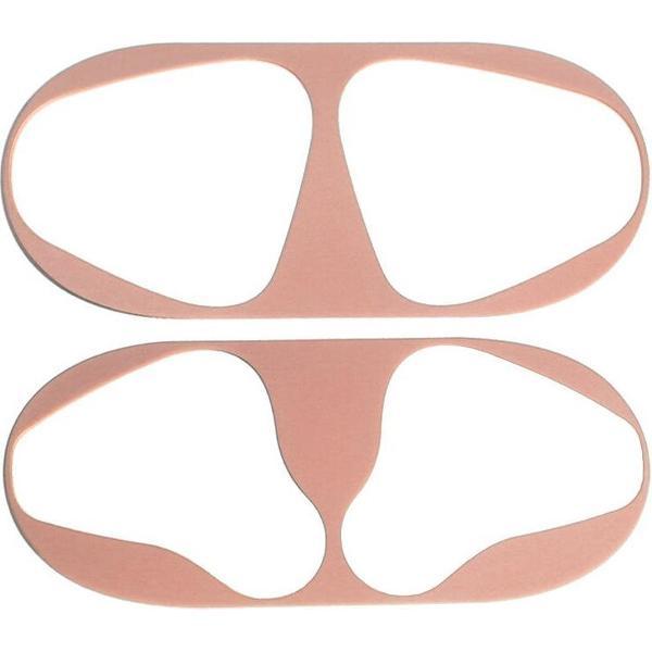 KELERINO. Metalen stofbeschermers voor Airpods 2 - Hou je Airpods schoon - 2 stuks - Rose Goud