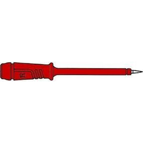 MEETPEN MET ELASTISCHE ISOLATIEHULS 4mm PUNT IN ROESTVRIJ STAAL - ROOD (PRÜF 2) (HM5410)