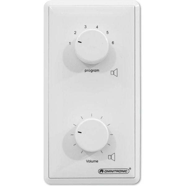 OMNITRONIC PA Volume Controller/Program Selector 5W mono wh