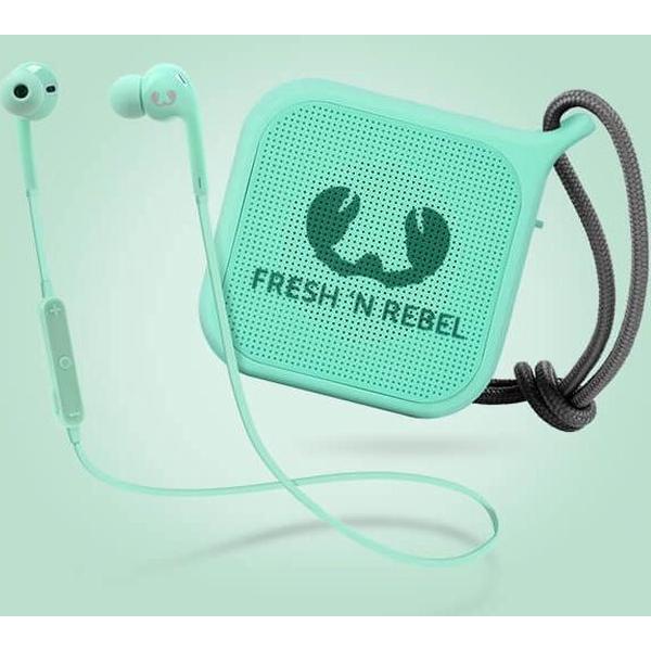 Fresh 'n Rebel – Vibe Wireless In-Ear Koptelefoon + Pebble Bluetooth Speaker Gift Pack – Mint Groen
