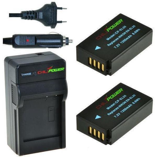 ChiliPower EN-EL20 Nikon Kit - Camera Batterij Set