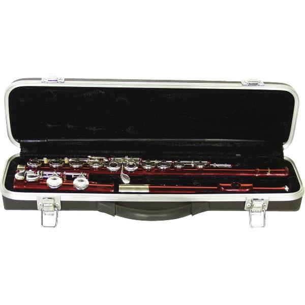 DIMAVERY QP-10 C Dwarsfluit - rood - met koffer