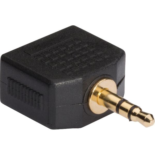 König 3.5 mm male/2 x 3.5 mm female audio-verdeler Antraciet