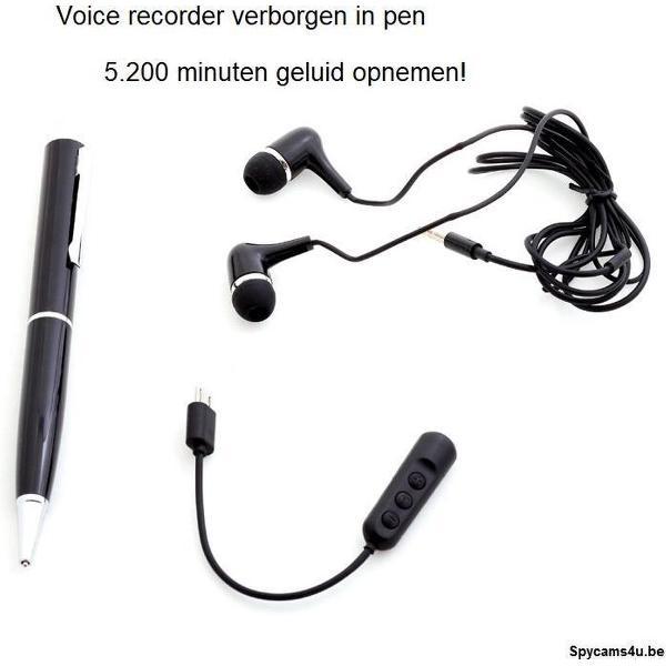 Spy recorder in pen - voice recorder verborgen in pen - spy camera - geluidsrecorder verborgen in pen