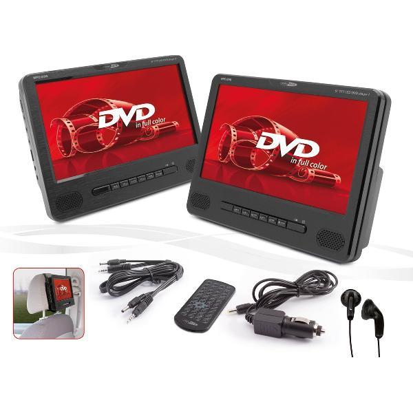 Caliber MPD298 - Portable dvd speler met 2x DVD speler en twee schermen - Zwart
