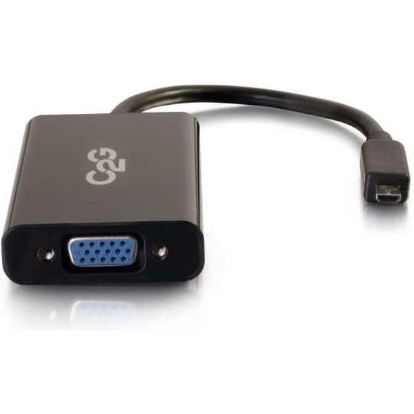 C2G 80509 video kabel adapter 0,2 m Micro-HDMI VGA (D-Sub) Zwart