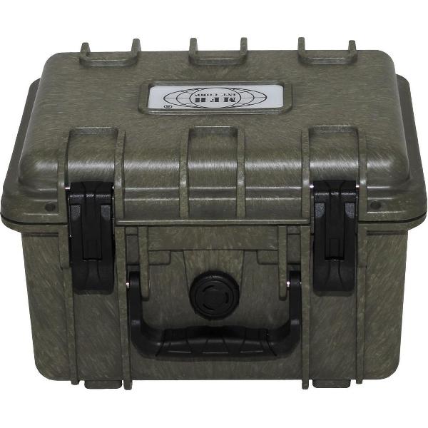 Hiking box legergroen waterdicht kunststof, 26,7 x 23,9 x 17,6 cm