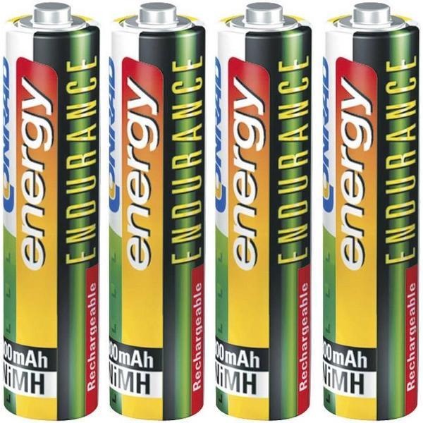Oplaadbare AAA batterij (potlood) Conrad energy Endurance HR03 NiMH 1000 mAh 1.2 V 4 stuks