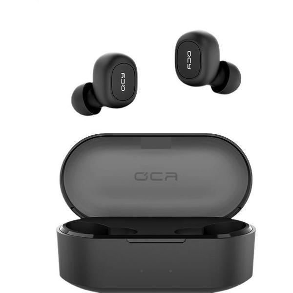 QCY T2C Draadlozen earbuds - Bluetooth 5.0 - 3D Stereo - Zwart - Oplaadbare case 32 uur recharge - Dual microfoon - 4 uur luistertijd - spatwaterdicht