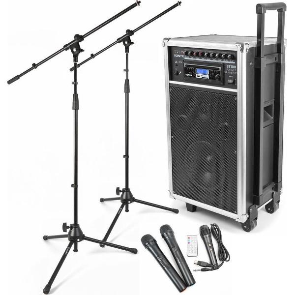 Vonyx ST100 Mobiele installatie met draadloze microfoons microfoonstandaards