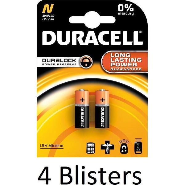 8 Stuks (4 Blisters a 2 st) Duracell Batterij N/Mn9100 1.5V