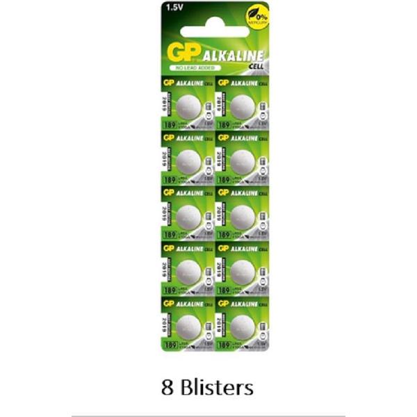 80 stuks (8 blisters a 10 stuks) GP Alkaline 189/V10GA