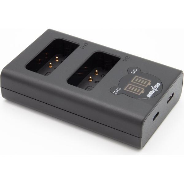 ChiliPower Olympus BLN-1 dubbellader voor 2 camera accu's (tegelijk)