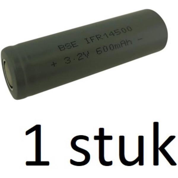 1 stuk (1 zakjes a 1 stuk) Rechargeable ICR 14500 3.2V LiFePo4 600mah unprotected