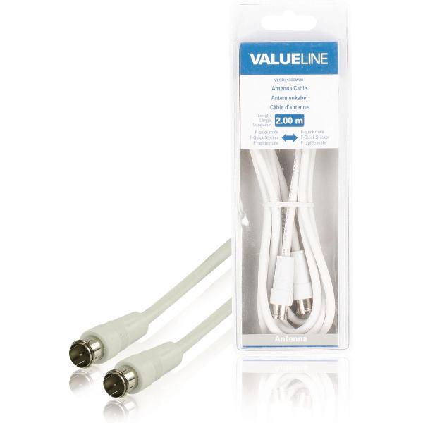 Valueline VLSB41300W20 coax-kabel 2 m F Wit