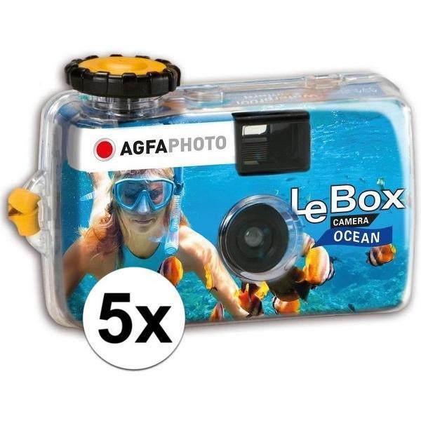 5x Wegwerp onderwater cameras voor 27 kleuren fotos - Vakantiefotos weggooi cameras - Duiken/zwemmen