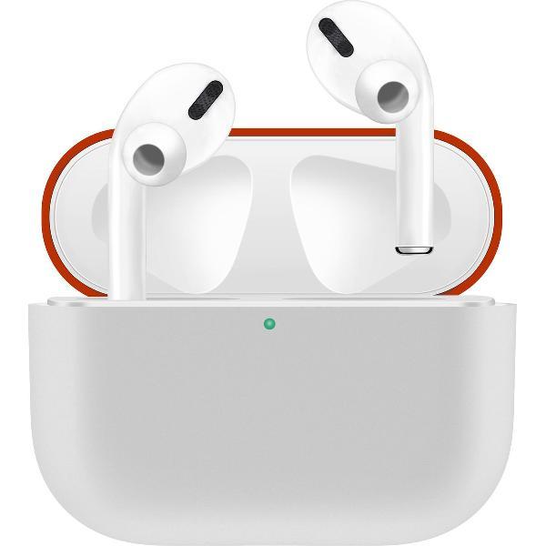 KELERINO. Siliconen Case voor Apple AirPods Pro - Hoesje - Wit / Rood