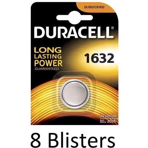 8 Stuks (8 Blisters a 1 st) Duracell 1632 Single-use battery CR1632 Lithium 3 V