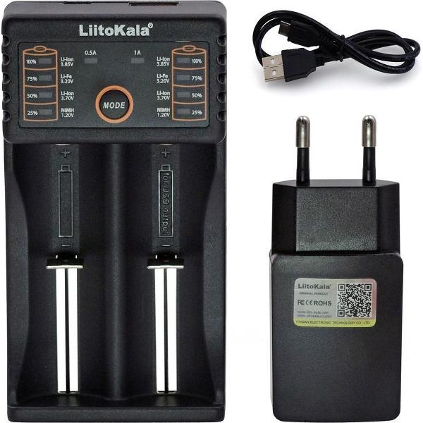 LiitoKala | Ultrafire Batterij ladervoor 2 stuks 18650/18490/18350/14500/17500/18500/17670/10440/16340/rcr123