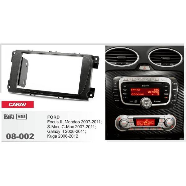 2-DIN FORD Focus II, Mondeo, S-Max, C-Max 2007-2011; Galaxy II 2006-2011; Kuga 2008-2012 (Black) afdeklijst / installatiekit Audiovolt 08-002