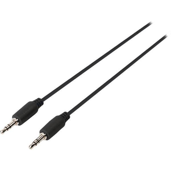 Sweex 3,5mm Jack stereo audio slim kabel - zwart - 1 meter