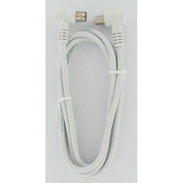 Coax aansluitkabel haaks (IEC Male-Female) 1,5M Kabelkeur