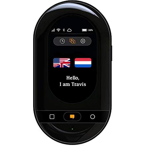 Travis Touch Plus - Vertaler, 2.4 inch, WiFi + 4G, Draadloos Laden, Translator, Zwart