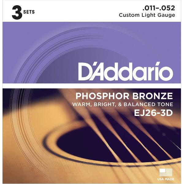 D'Addario EJ26-3D snaar voor muziekinstrumenten Gitaar Staal Akoestisch 18 stuk(s)