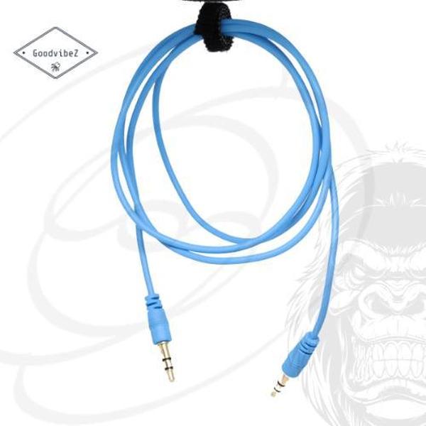GoodvibeZ Audio Kabel 3.5mm Jack 1M male to male | Quality Cable | voor Auto Mobiel MP3-Speler Koptelefoon Speaker Mixer Headset | Lichtblauw